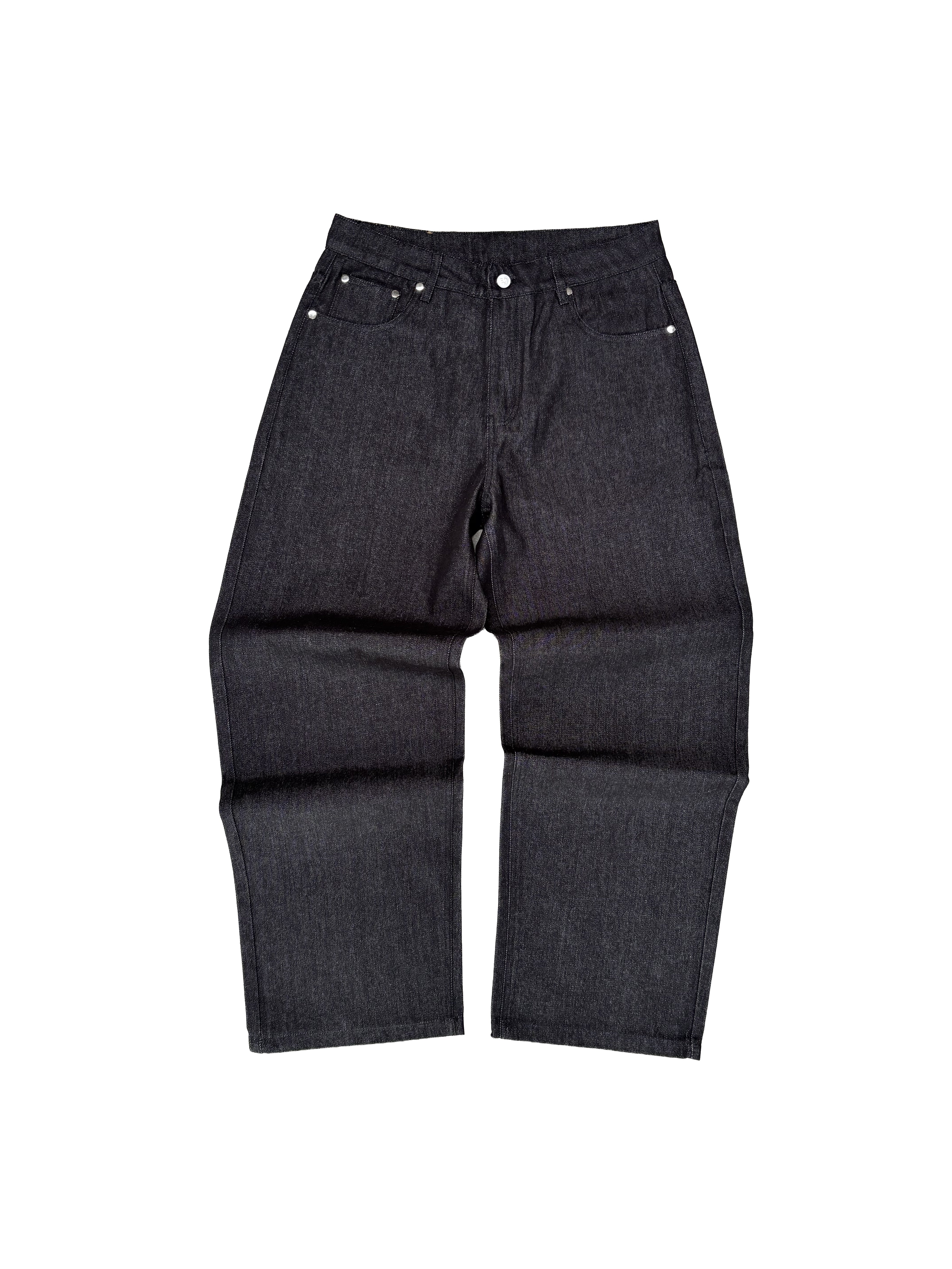 BLACK RAW DENIM JEANS - HENCHES INC