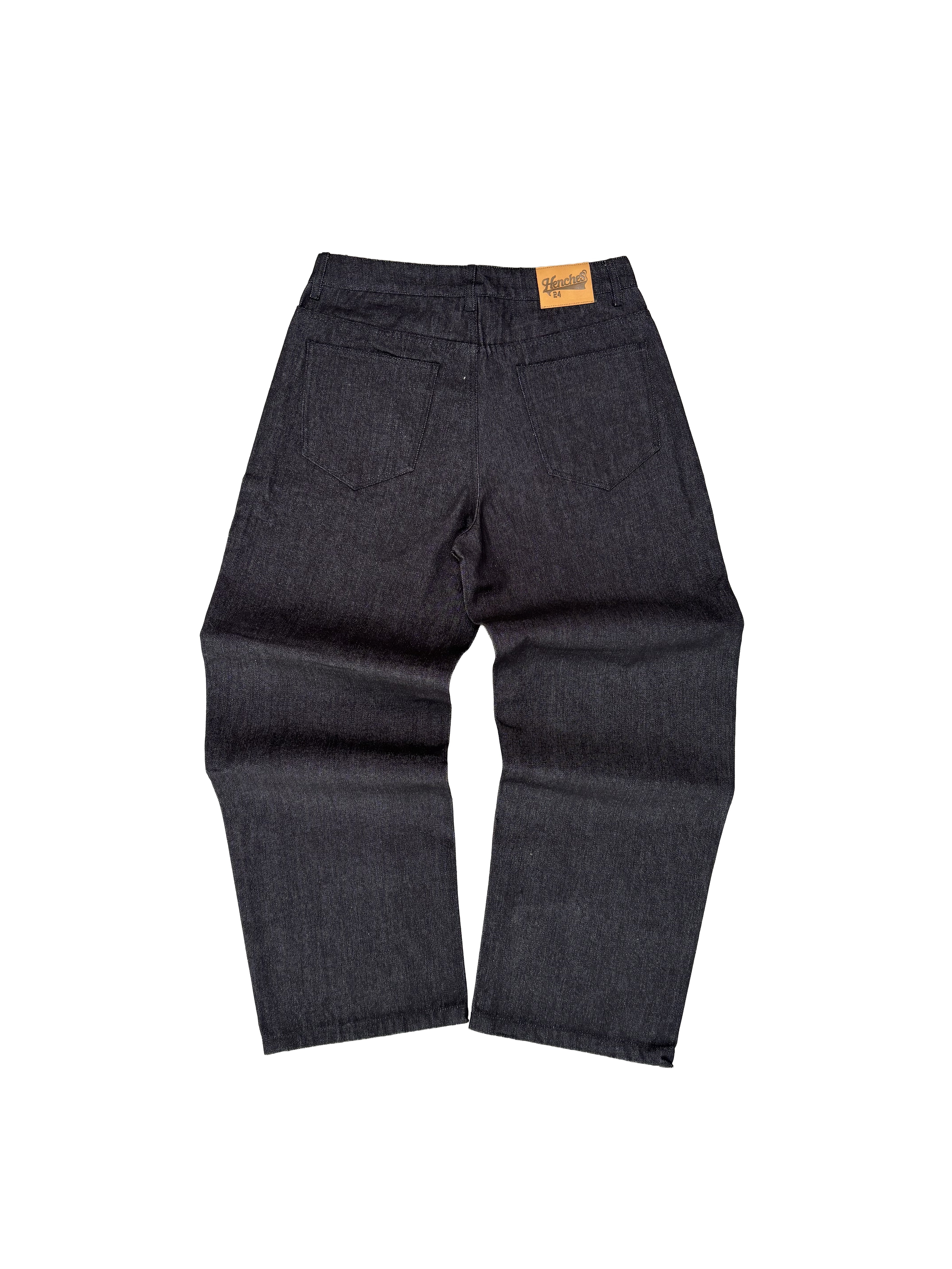 BLACK RAW DENIM JEANS - HENCHES INC