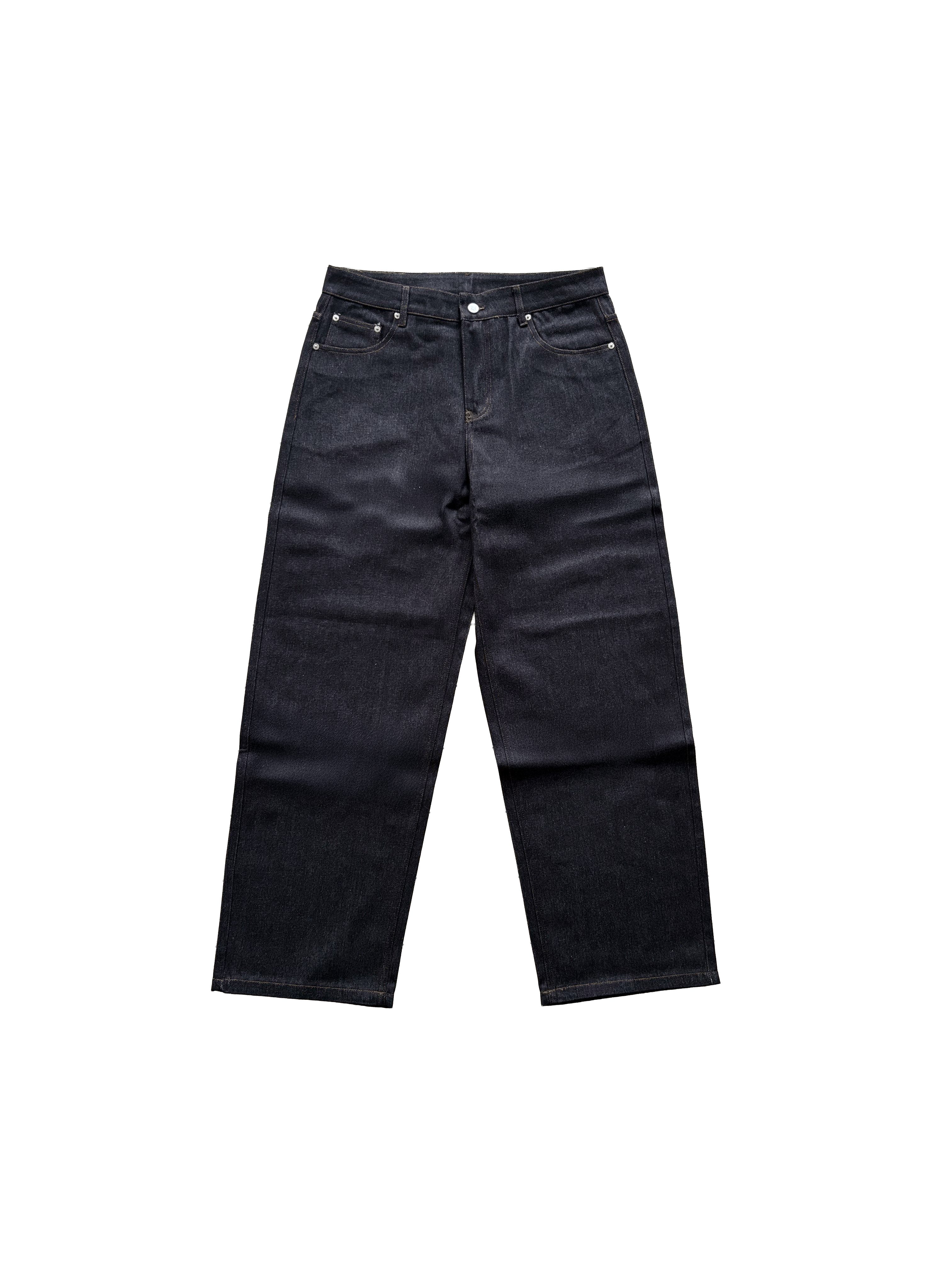 BLACK RAW DENIM JEANS