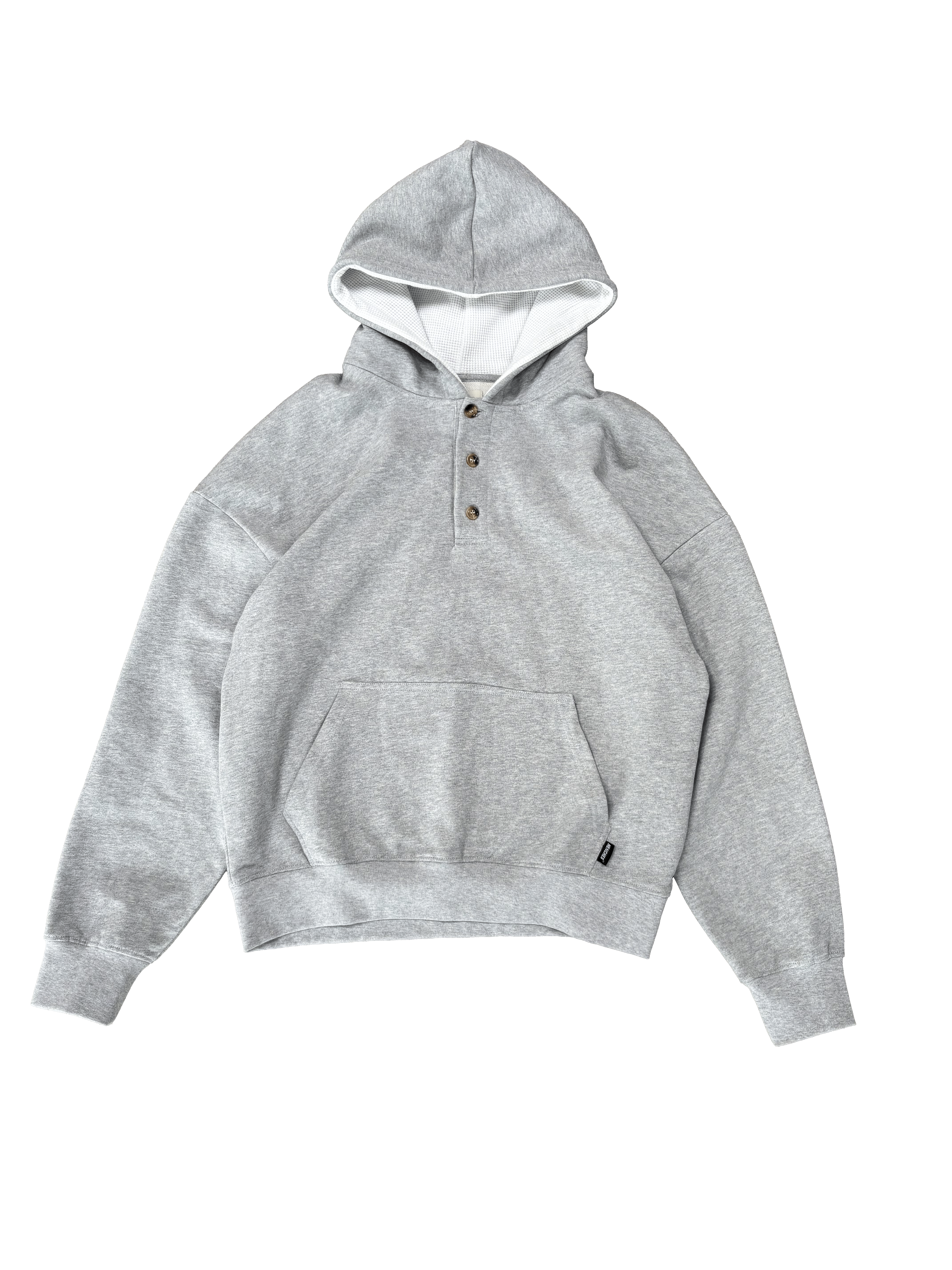Grey Henley Hoodie – Henches Inc