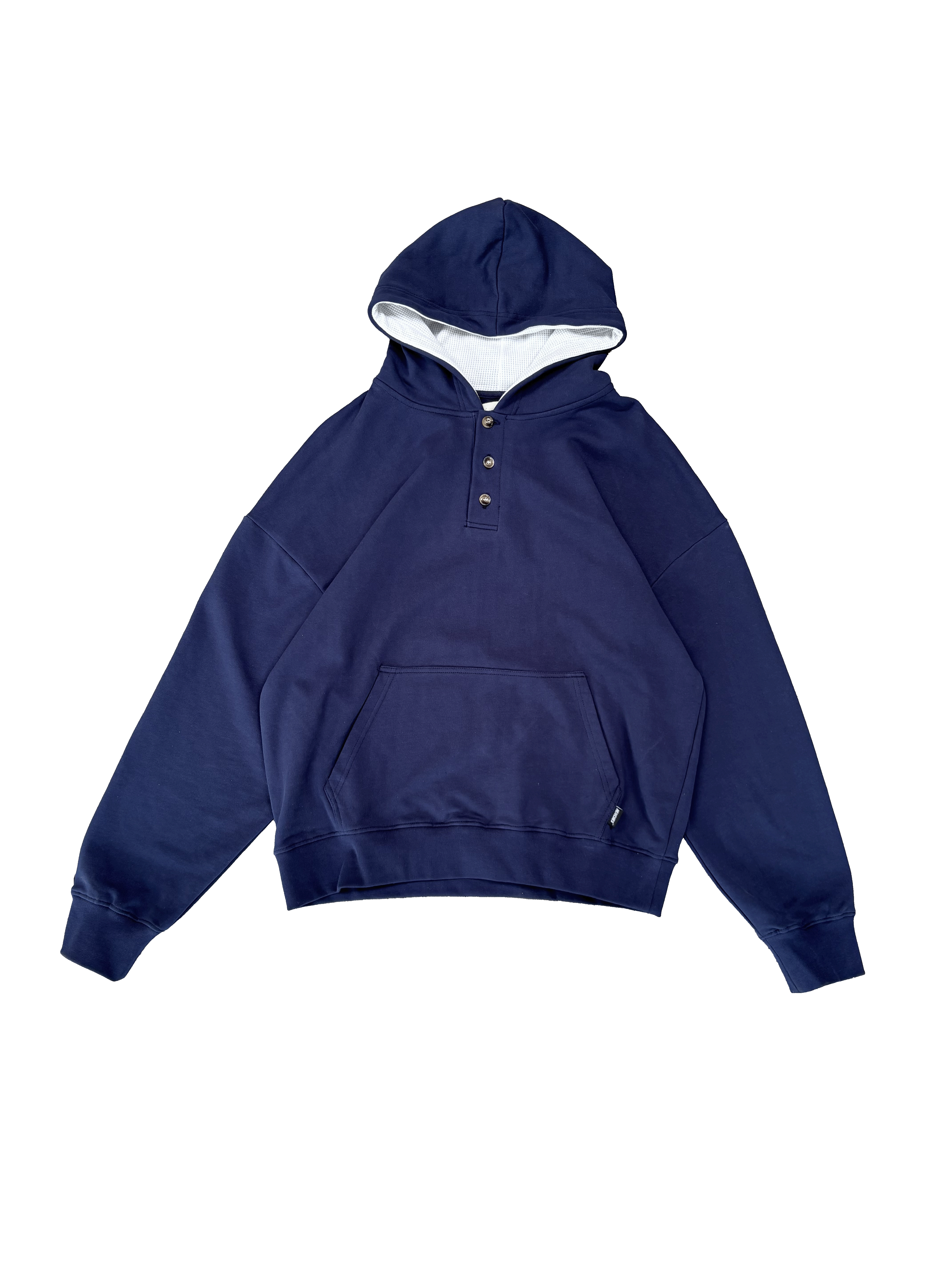 Navy Henley Hoodie – Henches Inc