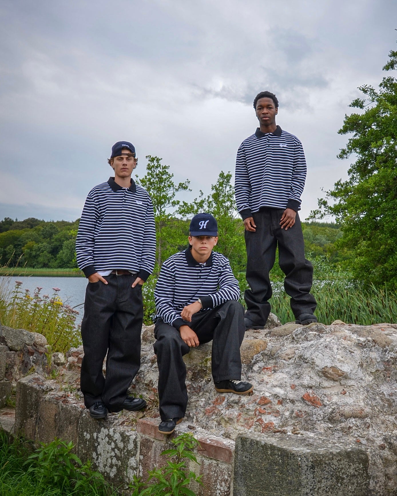 STRIPED LONGSLEEVE POLO - HENCHES INC