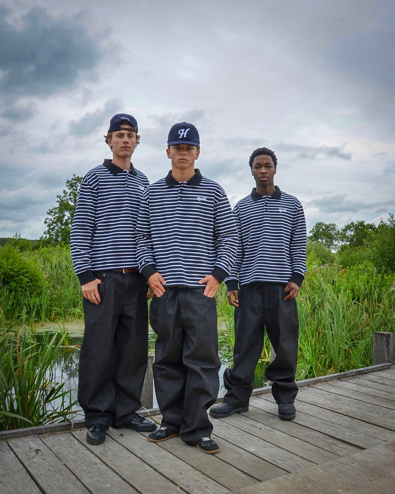 STRIPED LONGSLEEVE POLO - HENCHES INC