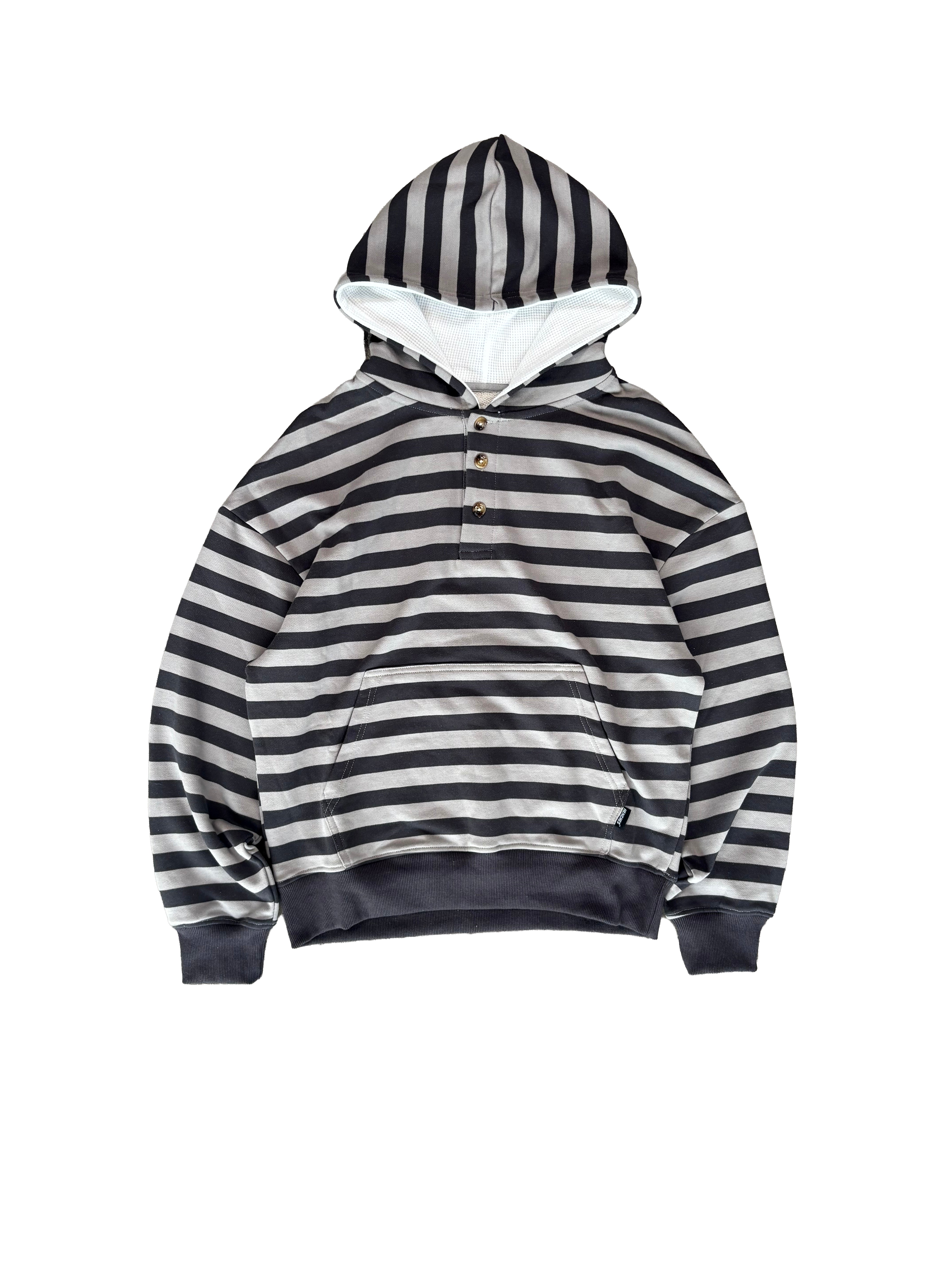 STRIPED HENLEY HOODIE - HENCHES INC